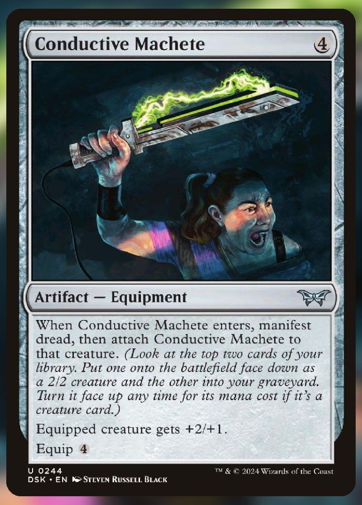 Magic The Gathering Conductive Machete Card.