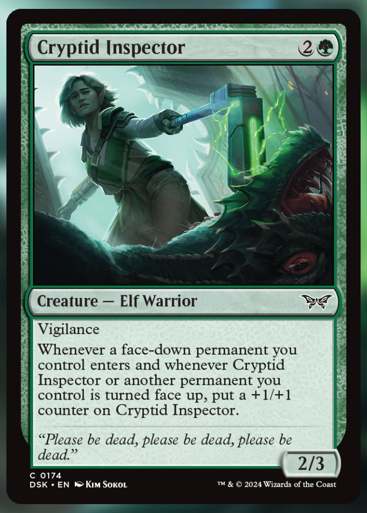 Magic The Gathering Cryptid Inspector Card.