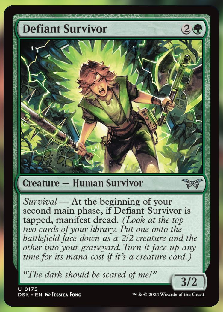 Magic The Gathering Defiant Survivor Card.