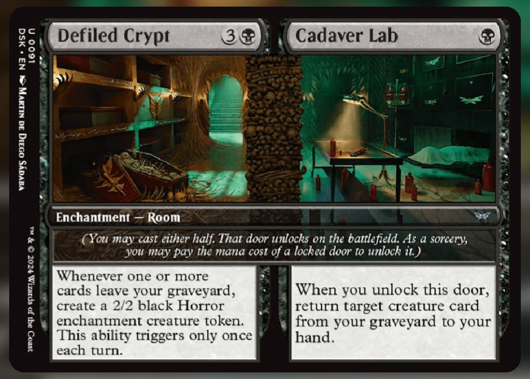 Magic The Gathering Defiled Crypt and Cadaver Lab Cards.