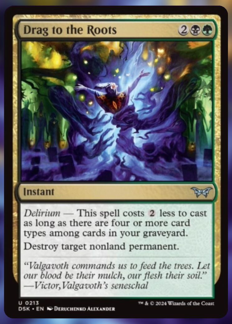 Magic The Gathering Drag to the Roots card.