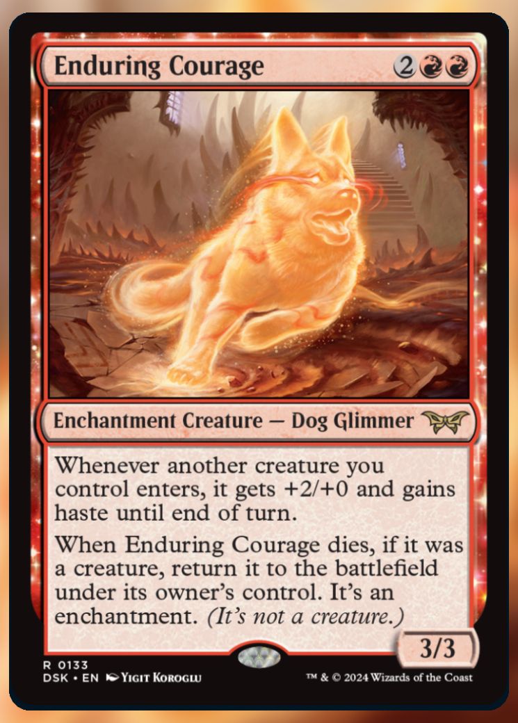 Magic The Gathering Enduring Courage Card.