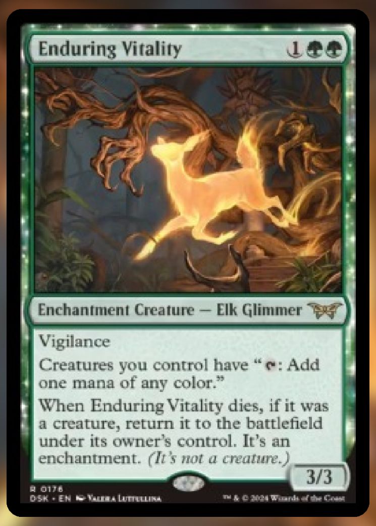 Magic The Gathering Enduring Vitality Card.