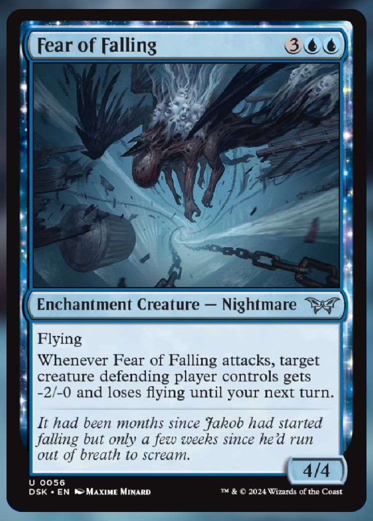 Magic The Gathering Fear of Falling Card.