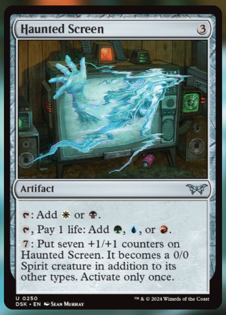 Magic The Gathering Haunted Screen Card.