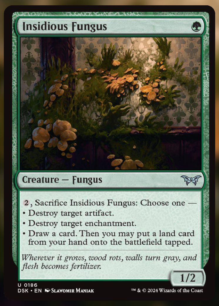 Magic The Gathering Insidious Fungus Card.