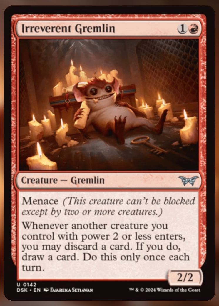 Magic The Gathering Irreverent Gremlin Card.