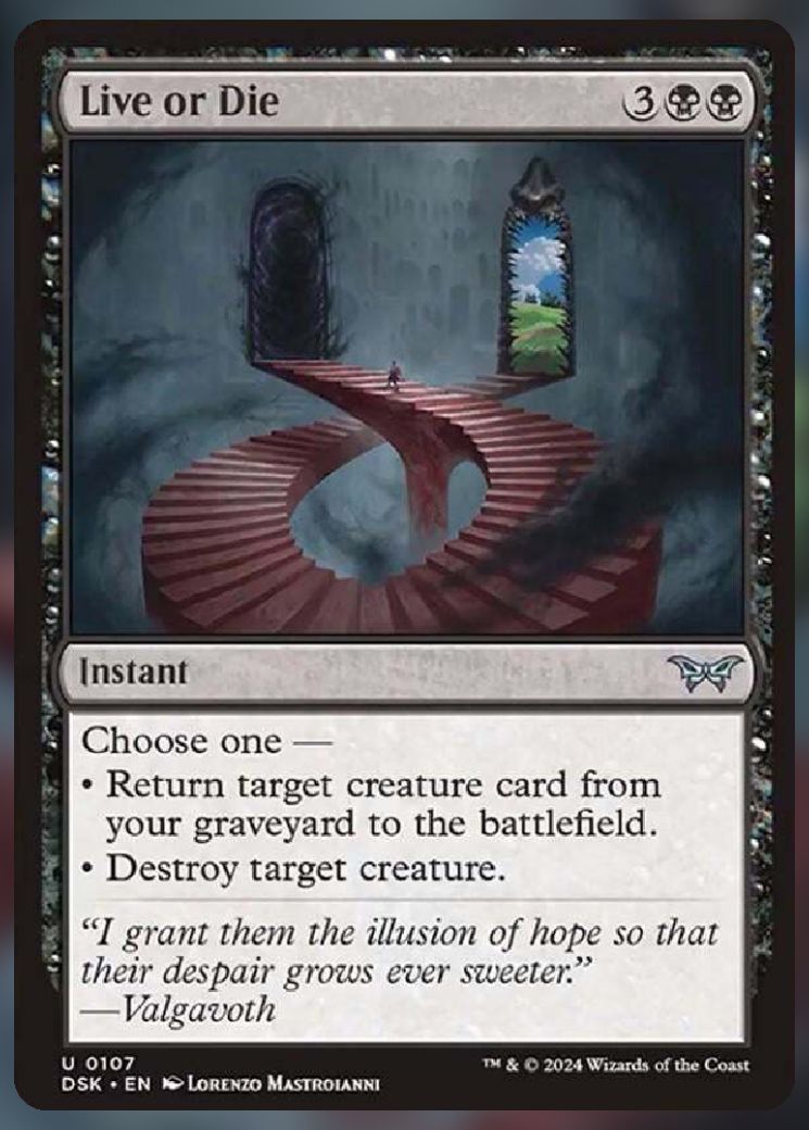 Magic The Gathering Live or Die Card.
