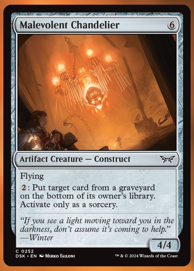 Magic The Gathering Malevolent Chandelier Card.