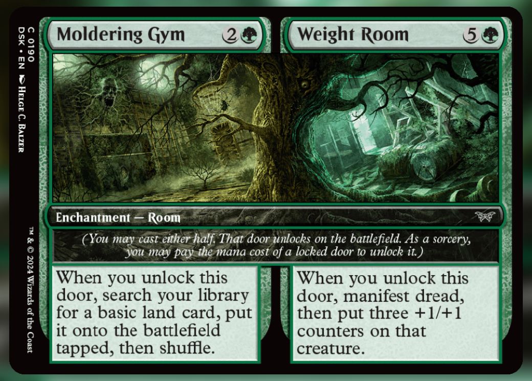 Magic The Gathering Moldering Gym and Weight Room Cards.