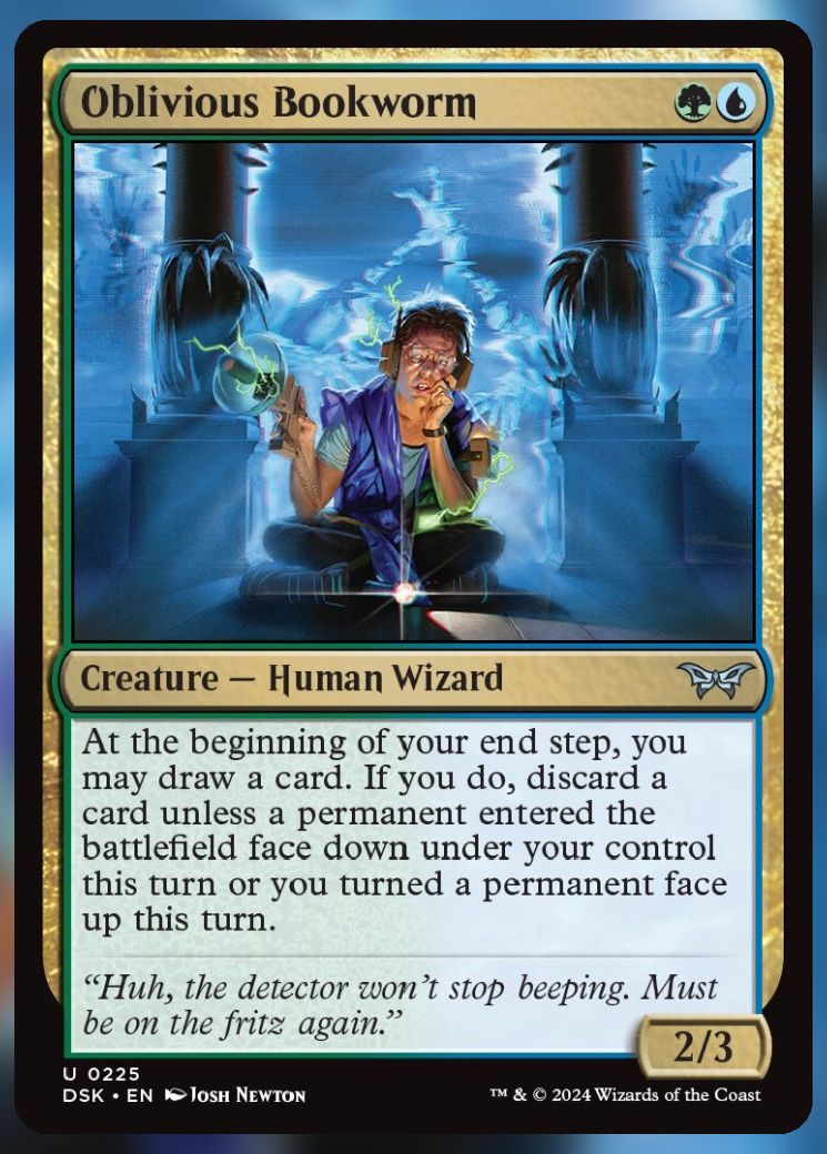 Magic The Gathering Oblivious Bookwarm Card.