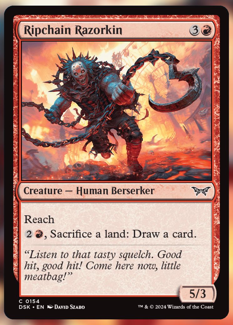 Magic The Gathering Ripchain Razorkin Card.