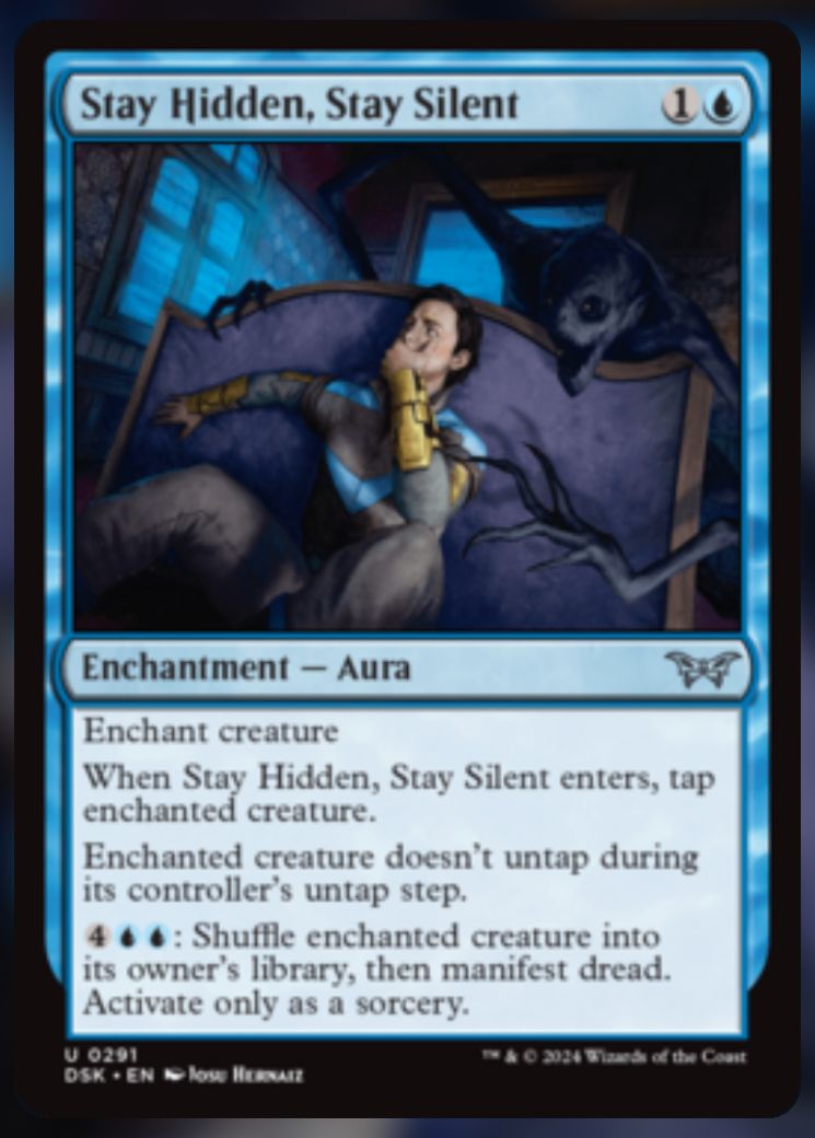 Magic The Gathering Stay Hidden, Stay Silent Alt Card.