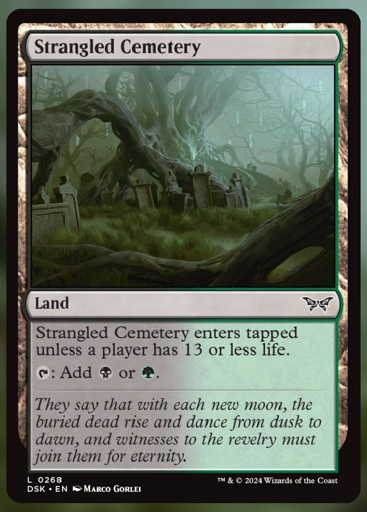 Magic The Gathering Strangled Cemetery Card.