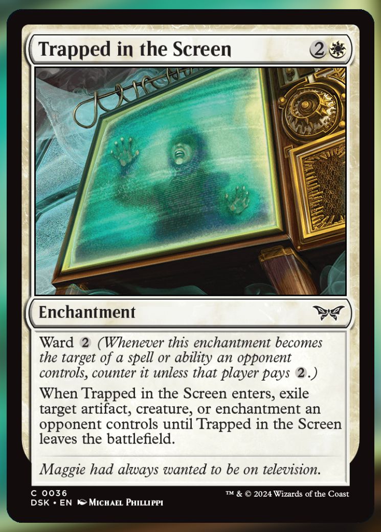 Magic The Gathering Trapped in the Screen Card.
