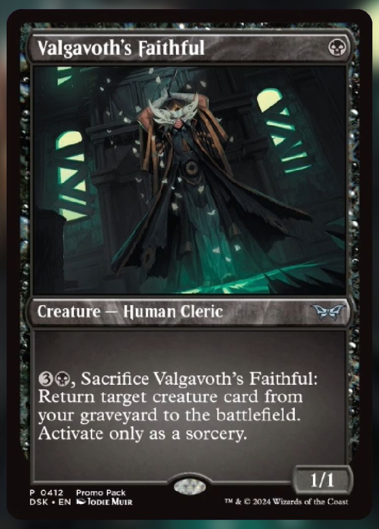 Magic The Gathering Valgavoth's Faithful Alt Card.
