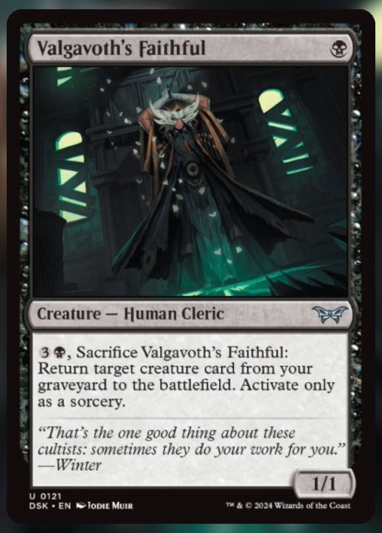 Magic The Gathering Valgavoth's Faithful Card.