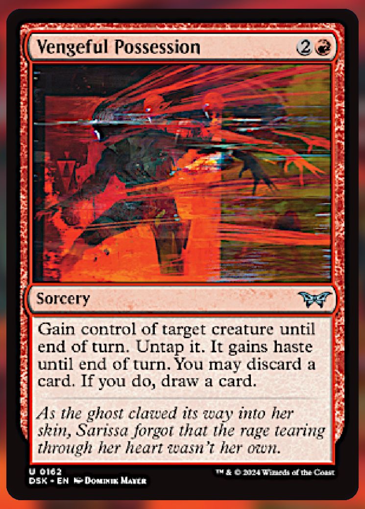 Magic The Gathering Vengeful Possession Card.