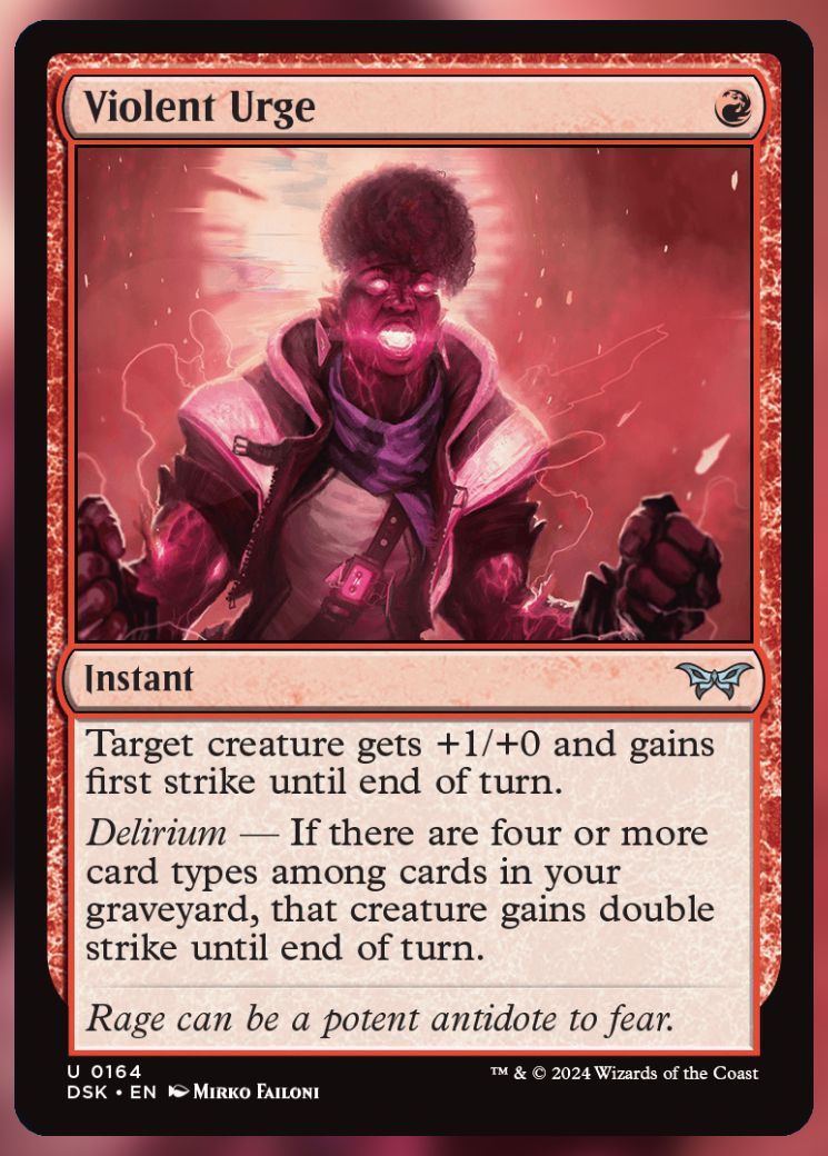 Magic The Gathering Violent Urge Card.