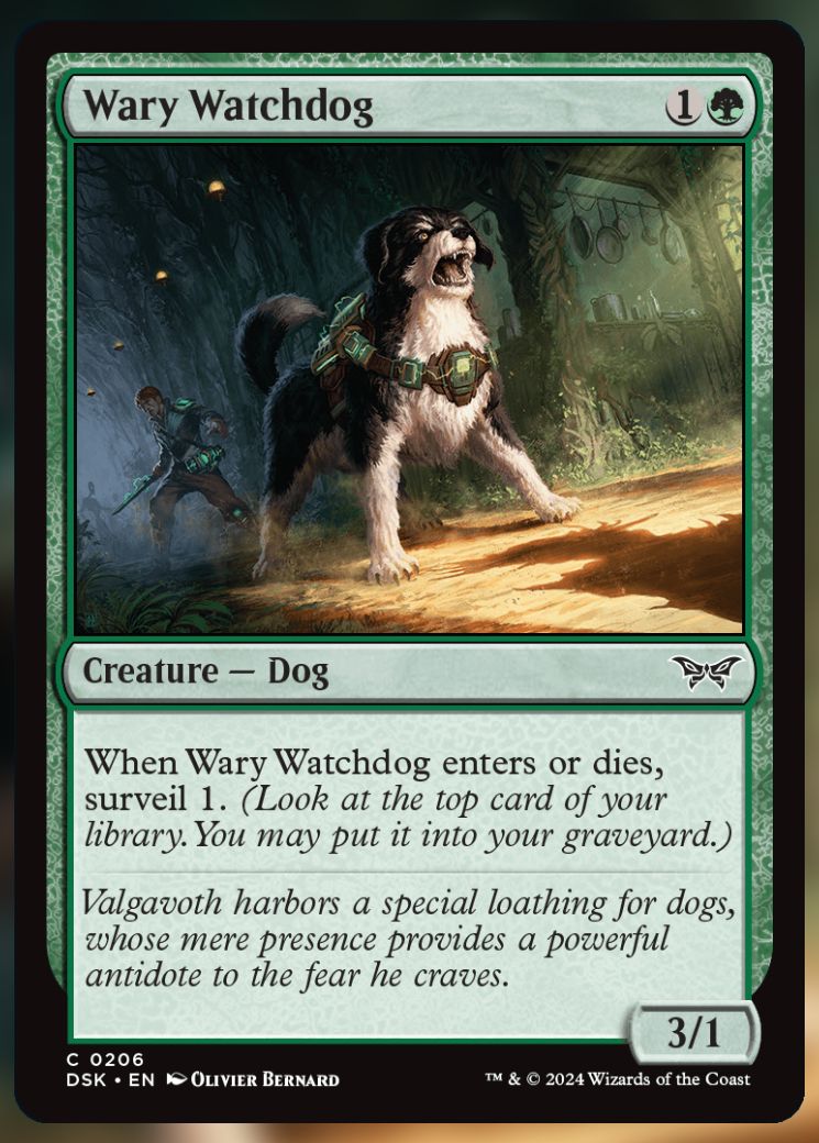 Magic The Gathering Wary Watchdog Card.