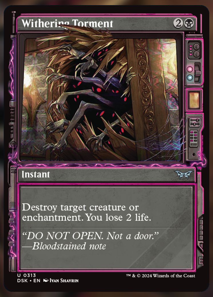Magic The Gathering Withering Torment Alt Card.