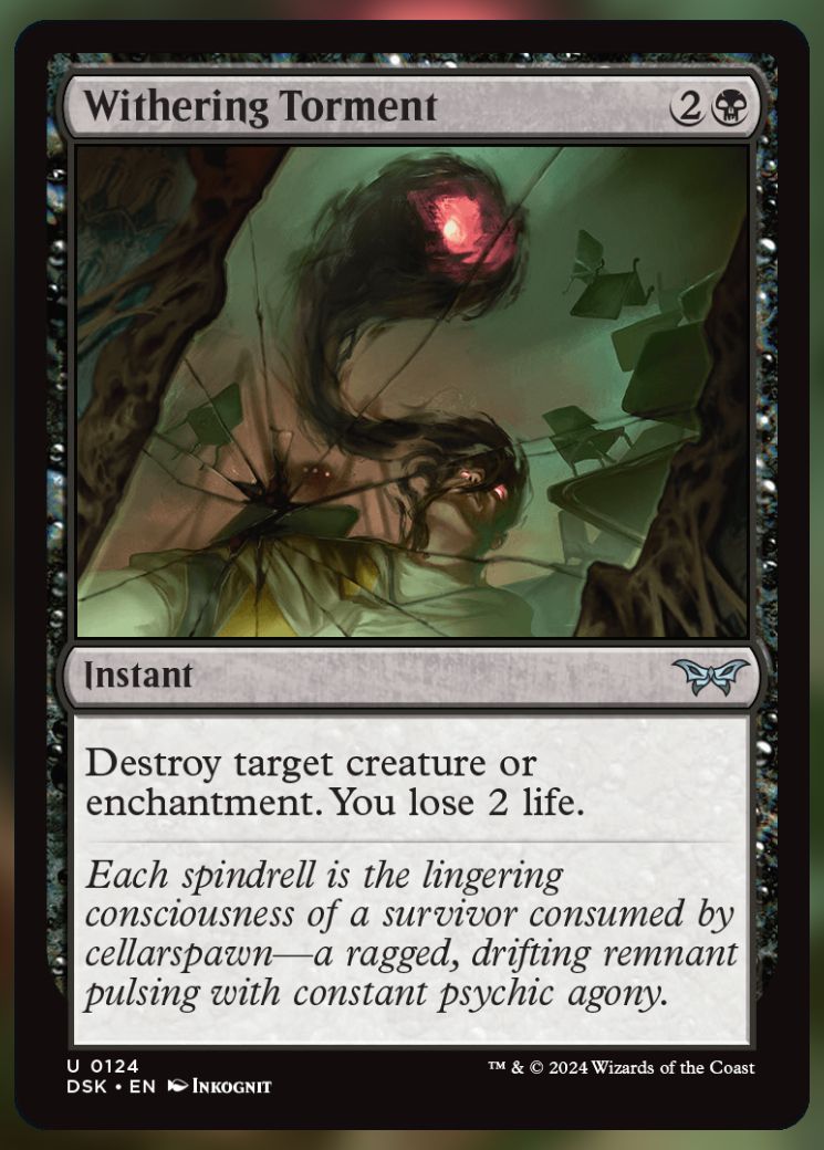 Magic The Gathering Withering Torment Card.