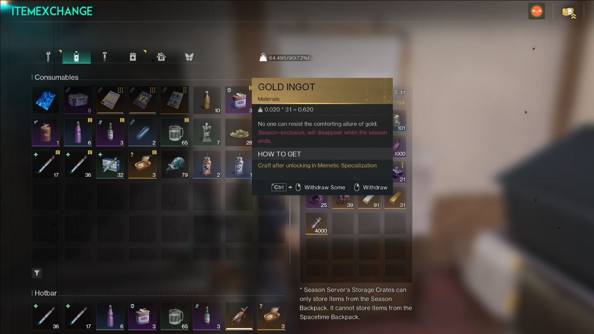 Gold Ingots in a crate in Once Human.