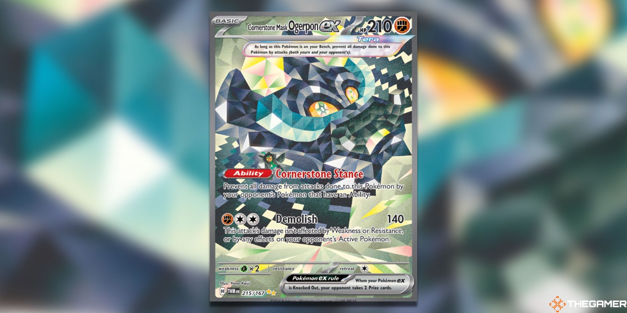 The Ogerpon Cornerstone Mask SIR from Twilight Masquerade in the Pokemon TCG.