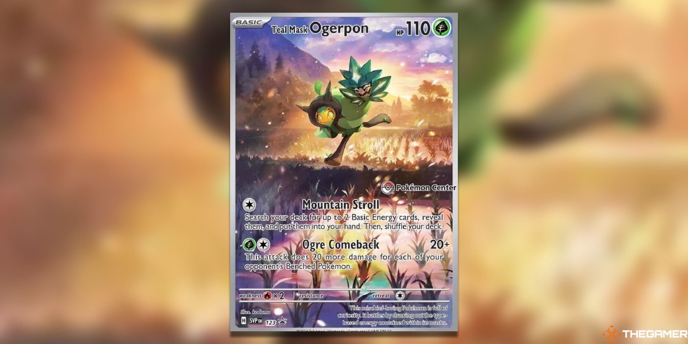 The Ogerpon Pokemon Center Exclusive Promo from the Pokemon TCG.