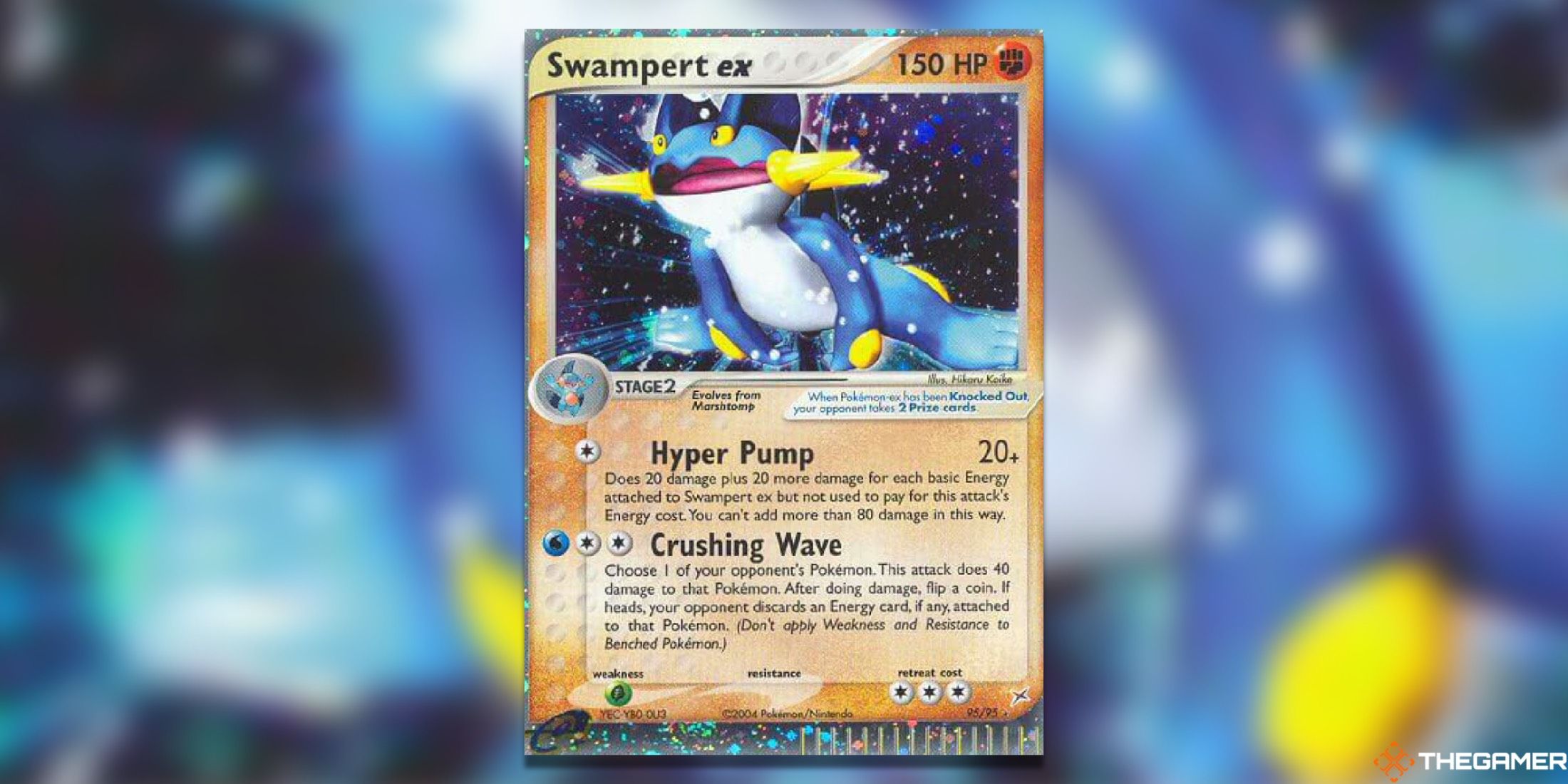 The Team Magma vs Team Aqua Swampert ex from the Pokemon TCG.