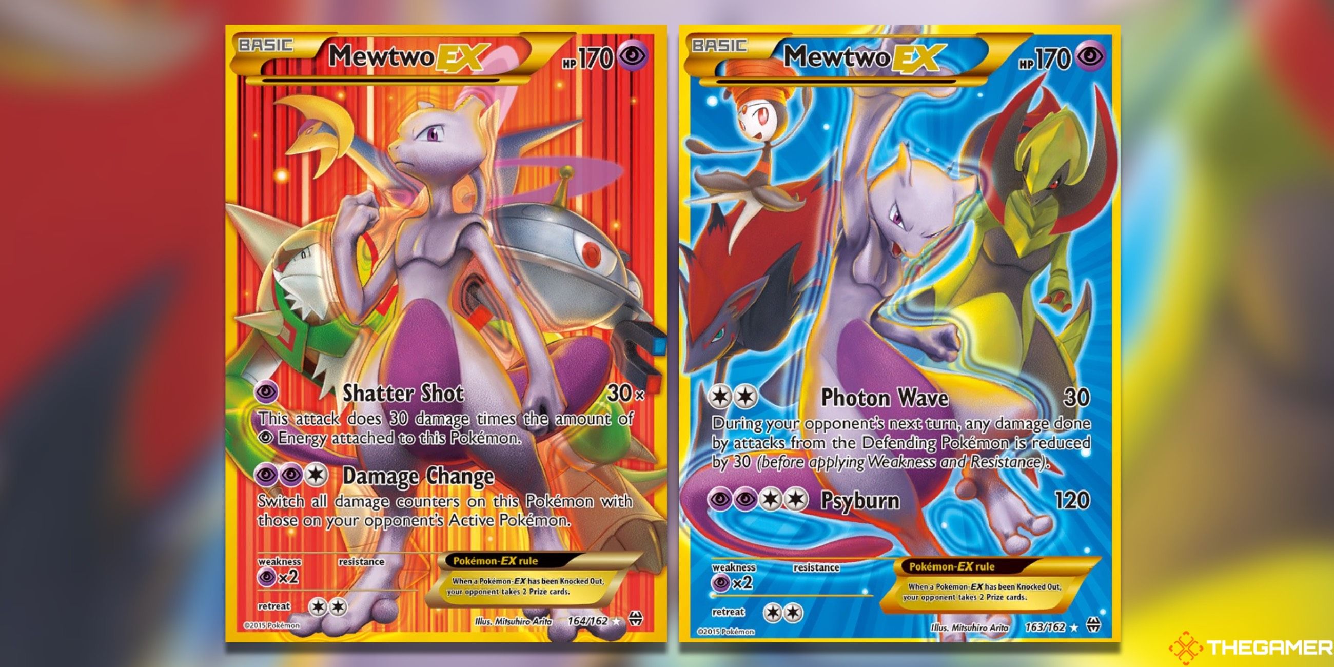 The Mewtwo Ex duo from BREAKthrough in the Pokemon TCG.