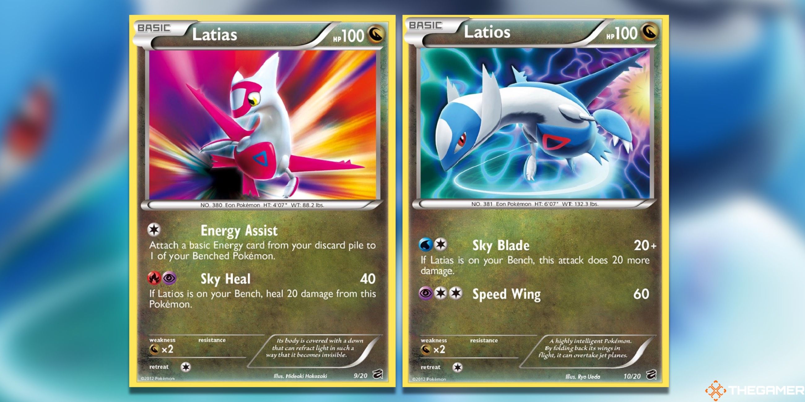 The Latios and Latias from Dragon Vault in the Pokemon TCG.