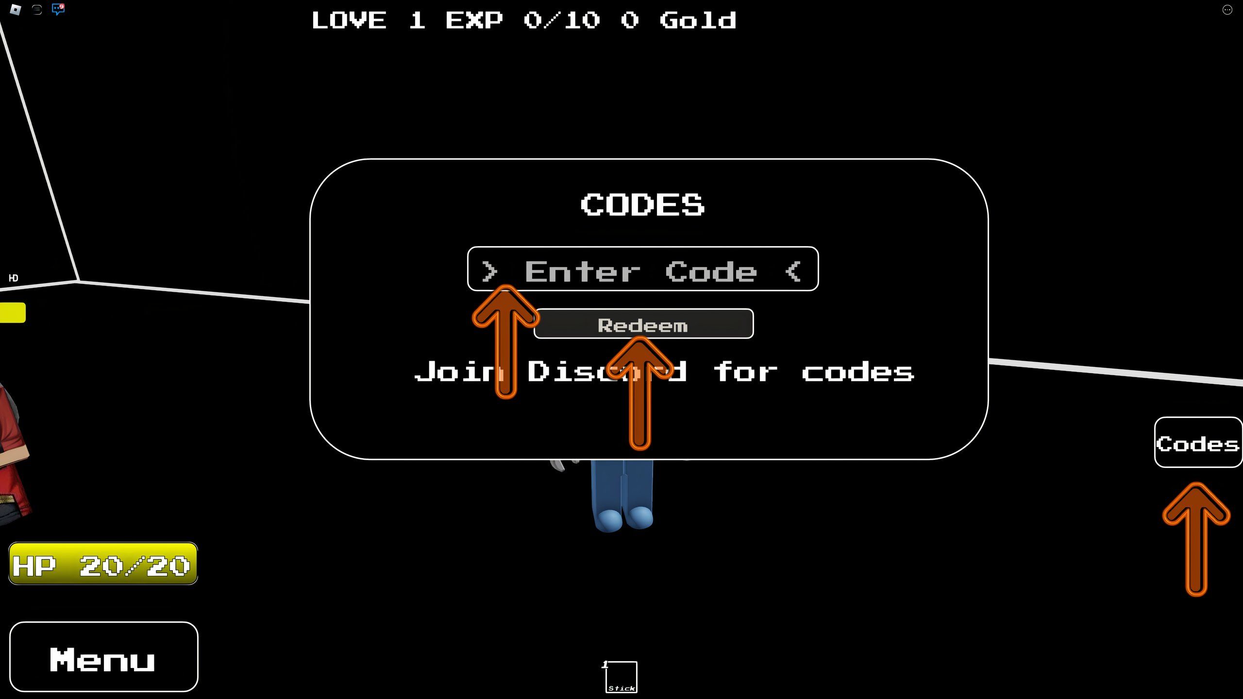 the codes box in Dummy UTMM on Roblox