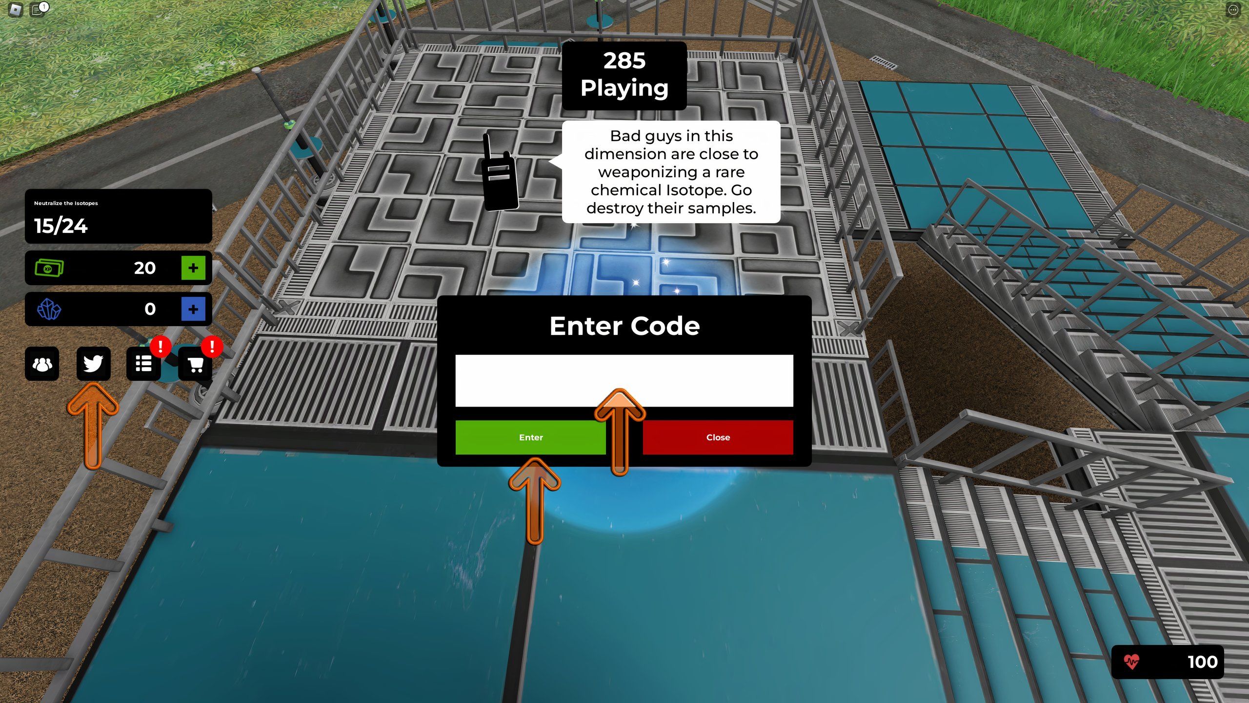 the codes box in Disaster City on Roblox