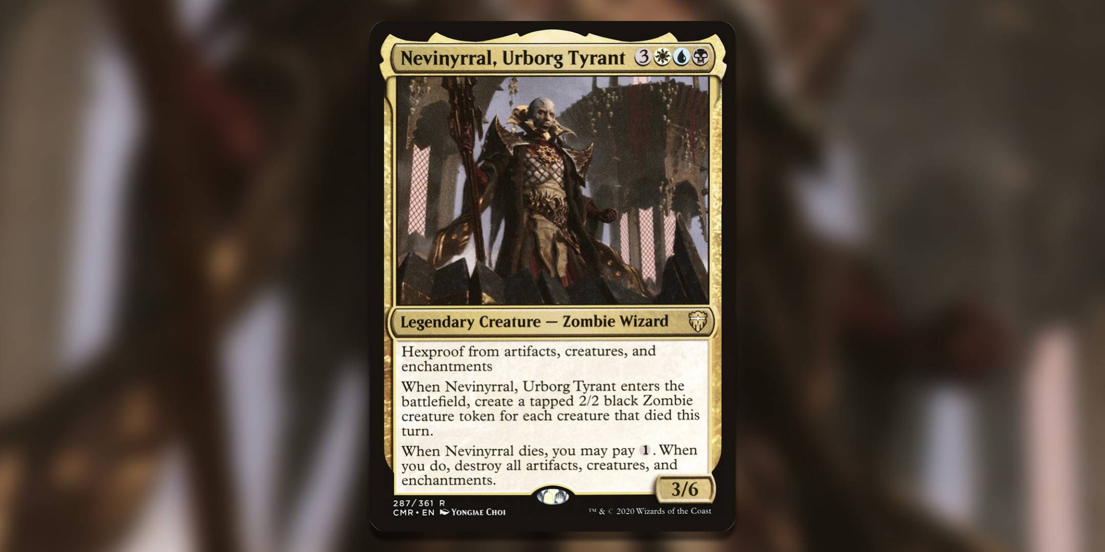 The Magic The Gathering card Nevinyrral Urborg Tyrant by Yongjae Choi.