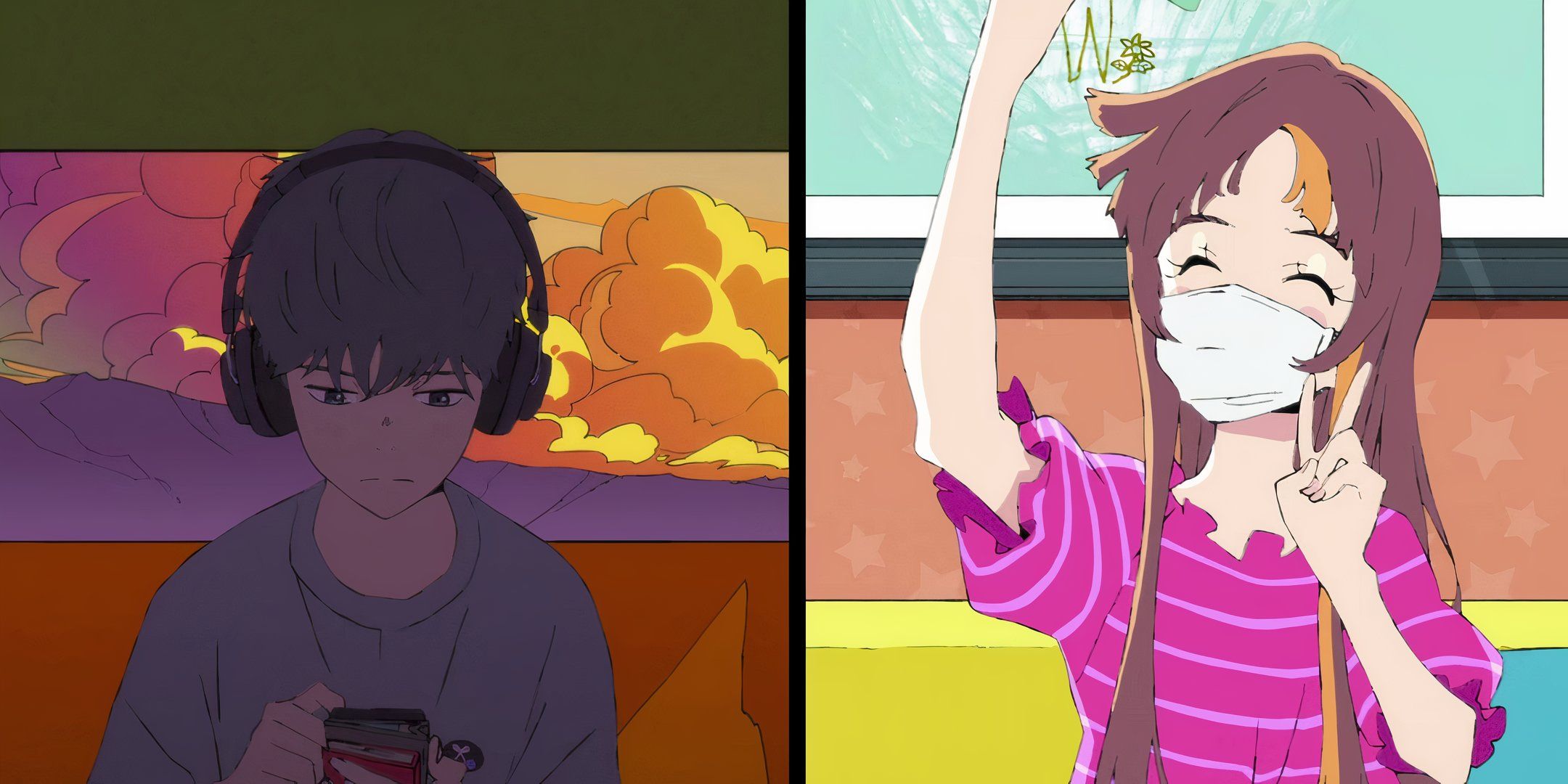 Cherry and Smile sit next to each other in diffrent rooms.