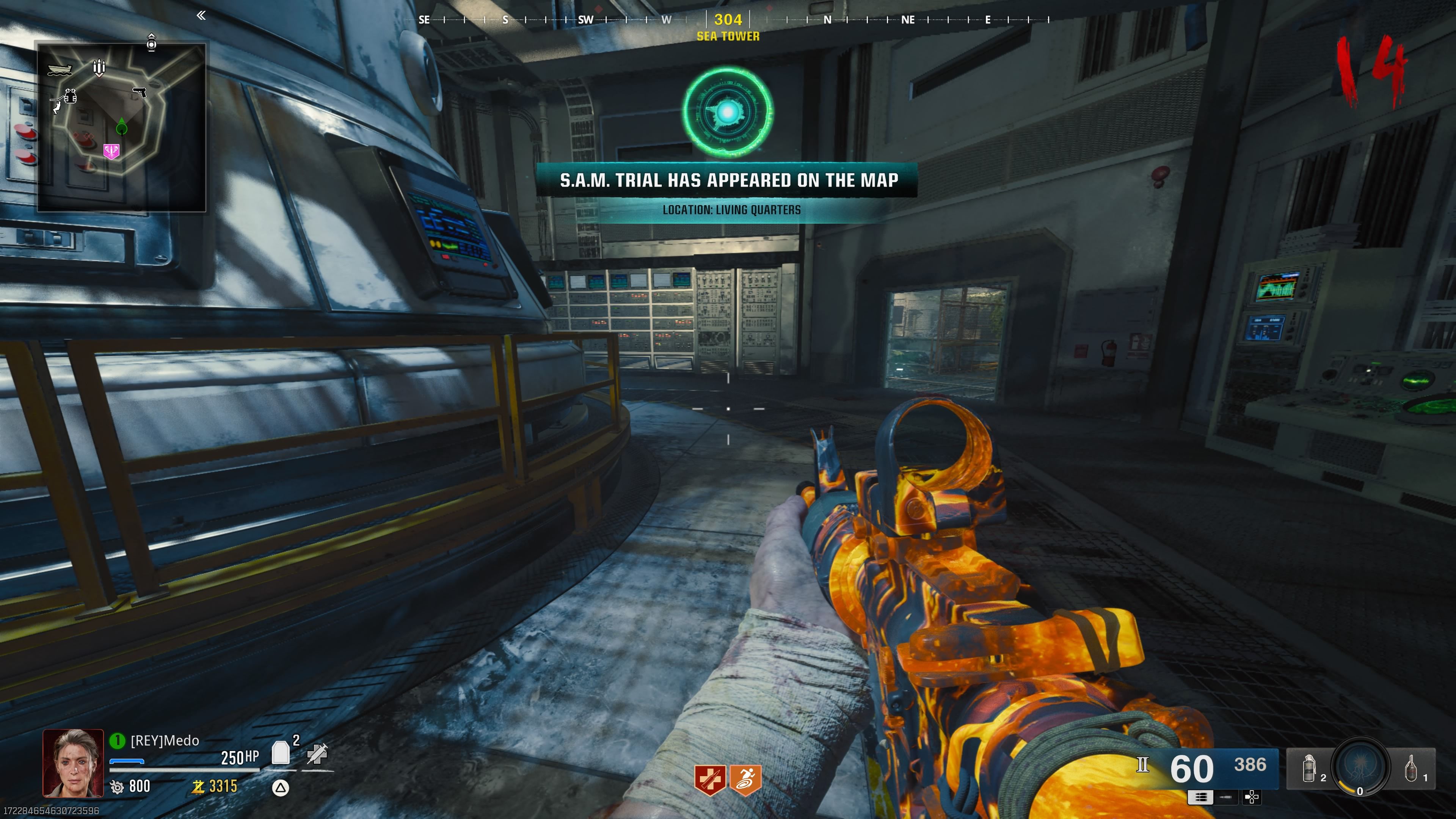 a prompt stating that a S.A.M. Trial Has Appeared On The Map - bo6