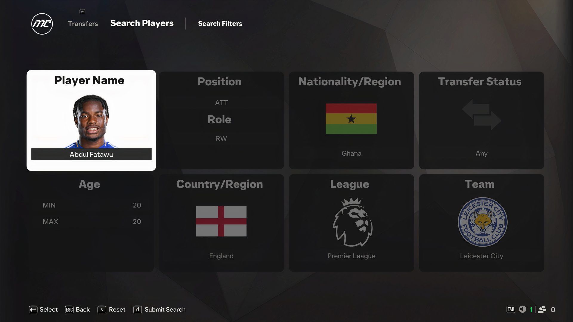 Abdul Fatawu in EA Sports FC 25.