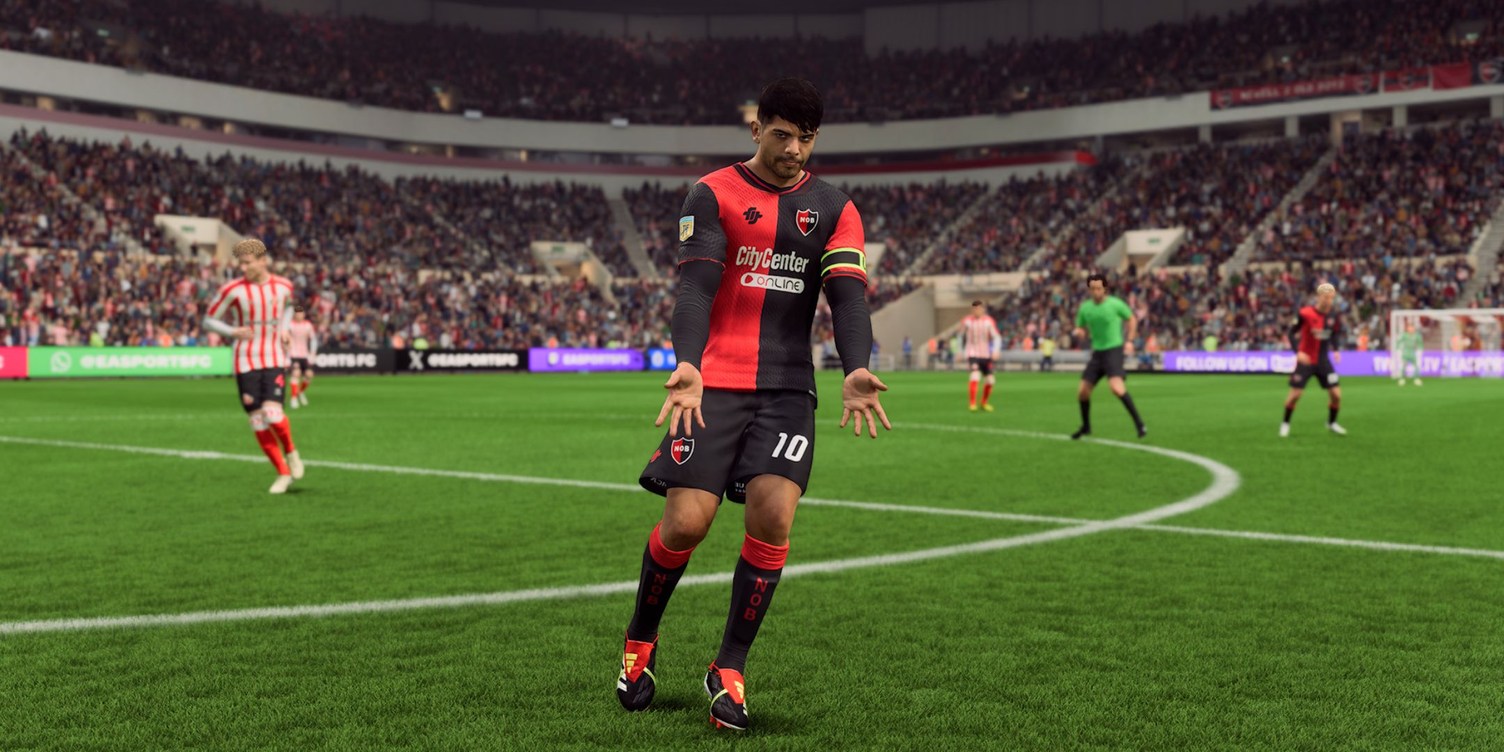 EA Sports FC 25 Ever Banega with his arms out.