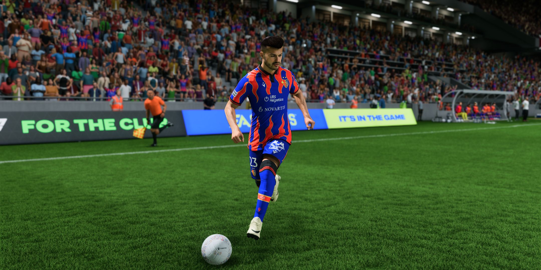 EA Sports FC 25 screenshot of Ajeti dribbling with the ball.
