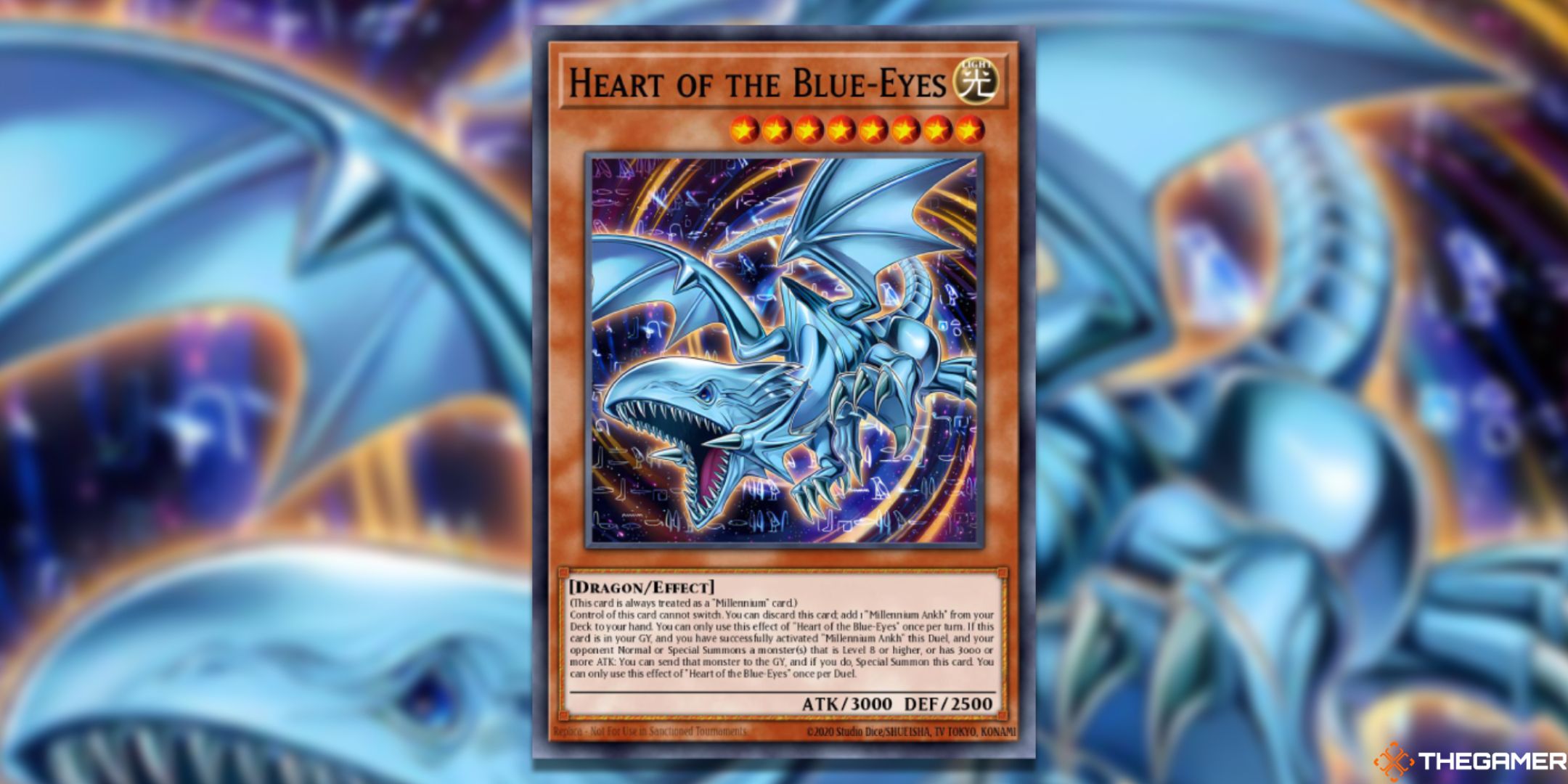 Heart of the Blue-Eyes Yu-Gi-Oh! TCG Card Art.