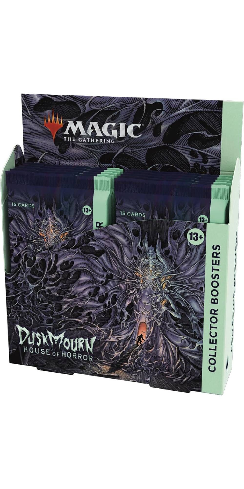 Image of the Magic The Gathering Duskmourn House of Horror Collector Booster Box on a white background.-1