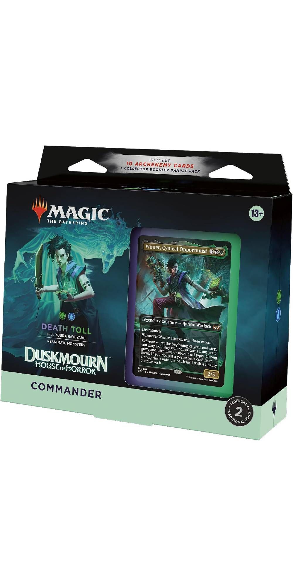 Image of the Magic The Gathering Duskmourn House of Horror Commander Deck - Death Toll on a white background.-1