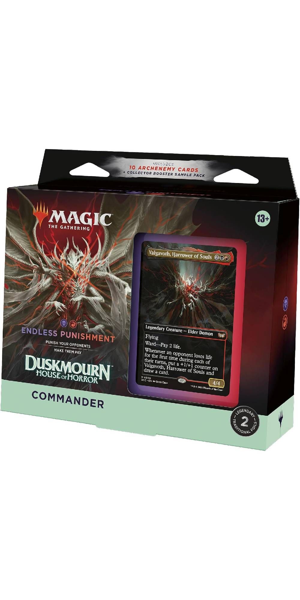 Image of the Magic The Gathering Duskmourn House of Horror Commander Deck - Endless Punishment on a white background.-1