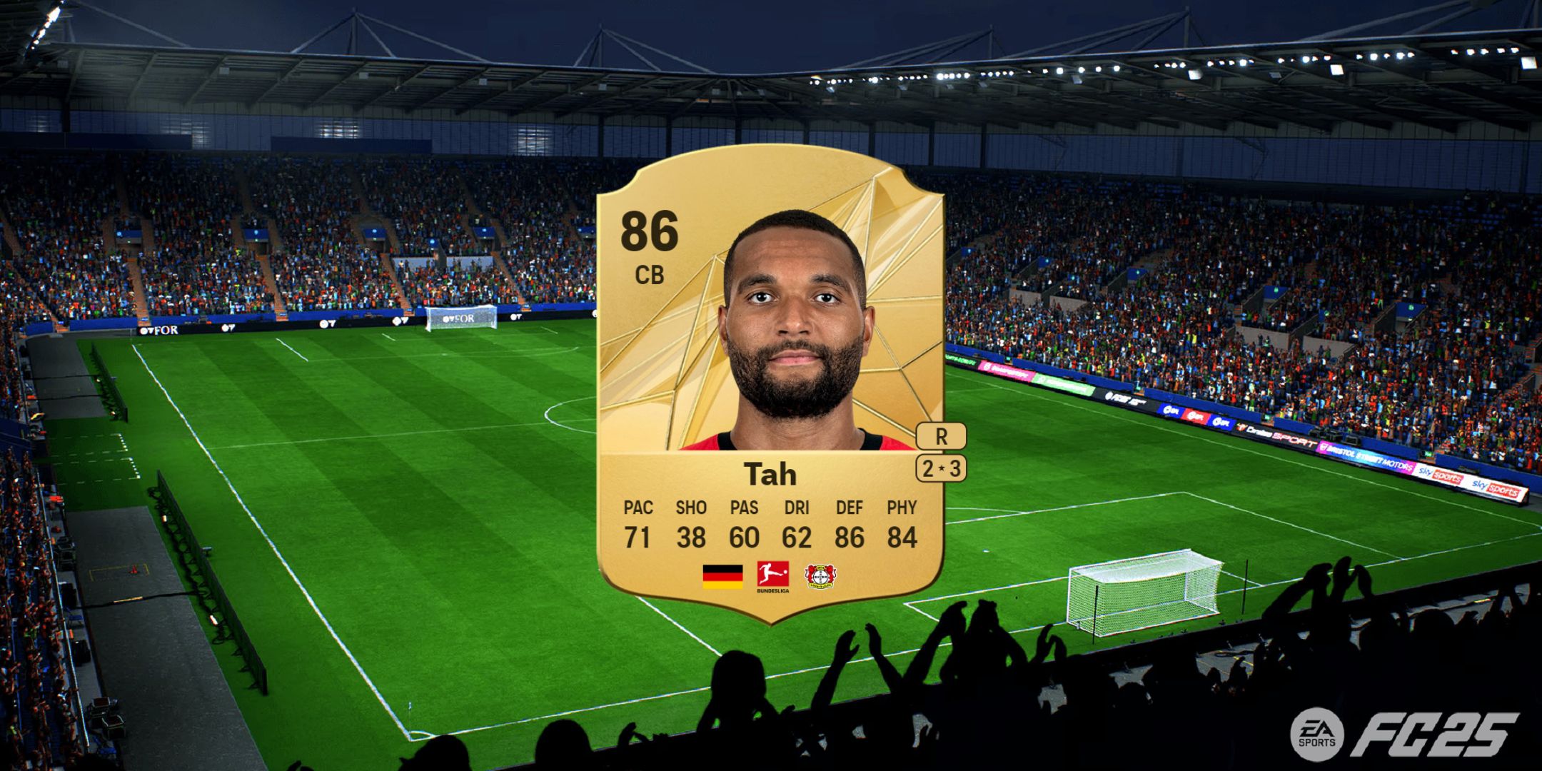 Jonathan Tah's card in EA Sports FC 25.