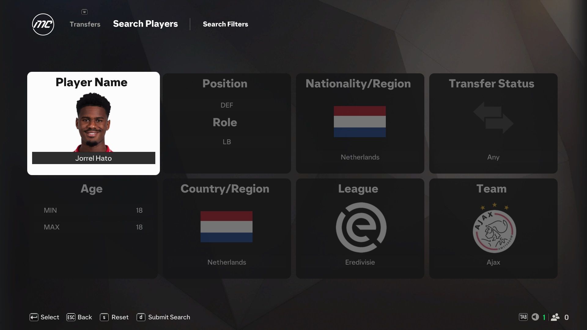 Jorrel Hato in EA Sports FC 25.
