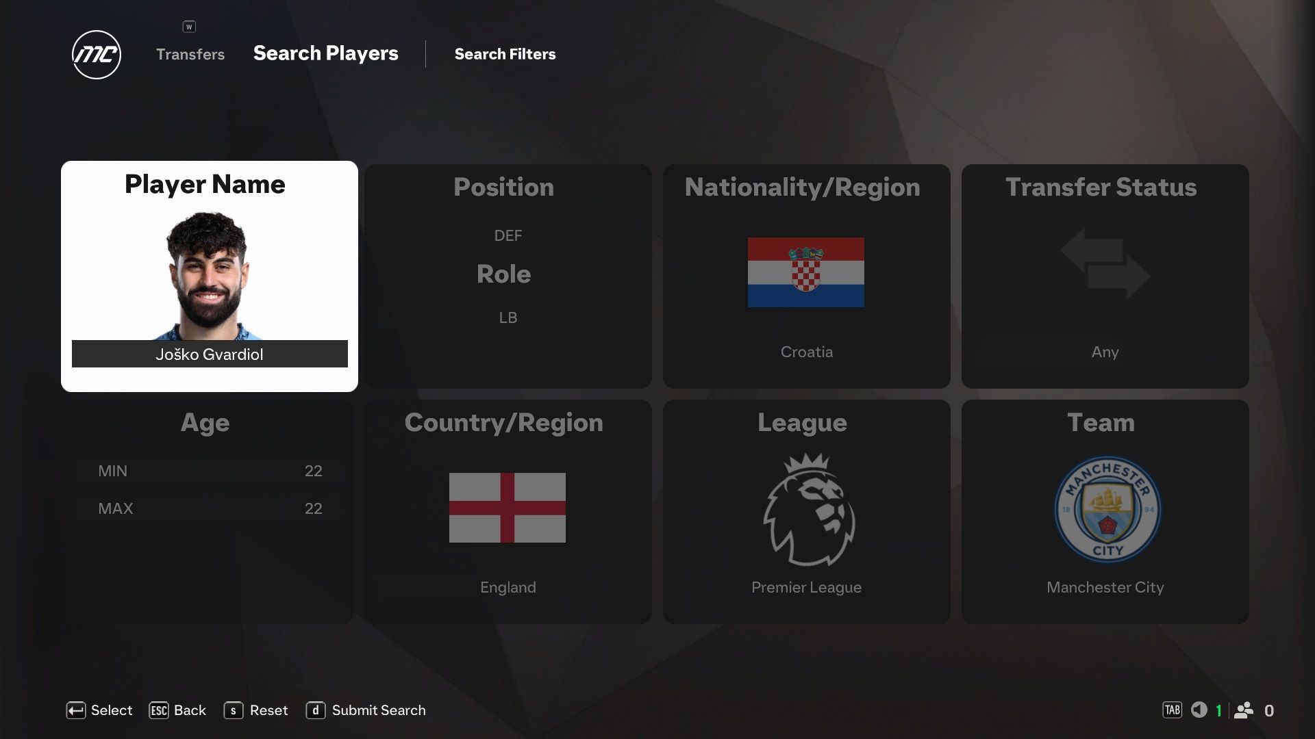 Josko Gvardiol in EA Sports FC 25.