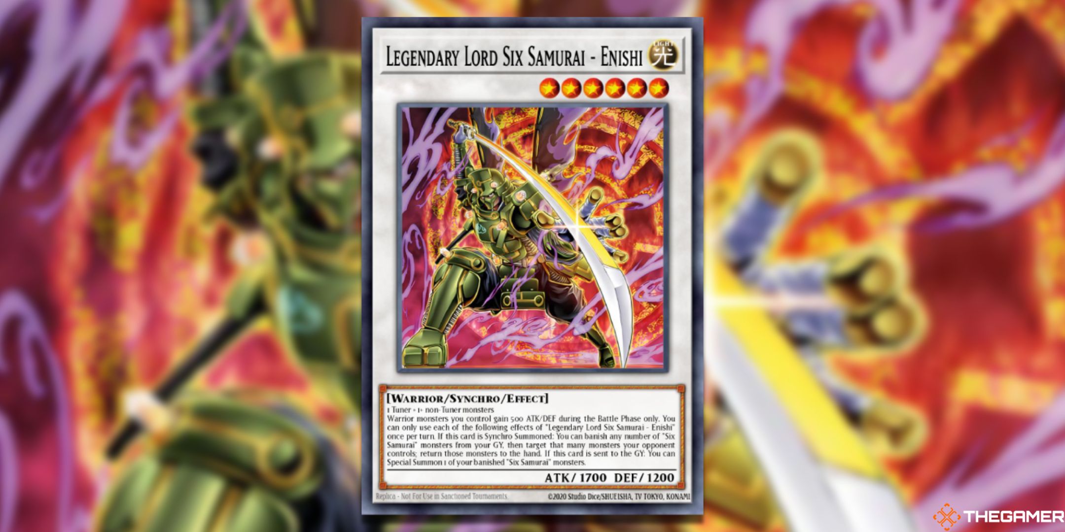 Legendary Lord Six Samurai Enishi Yu-Gi-Oh! TCG Card Art.