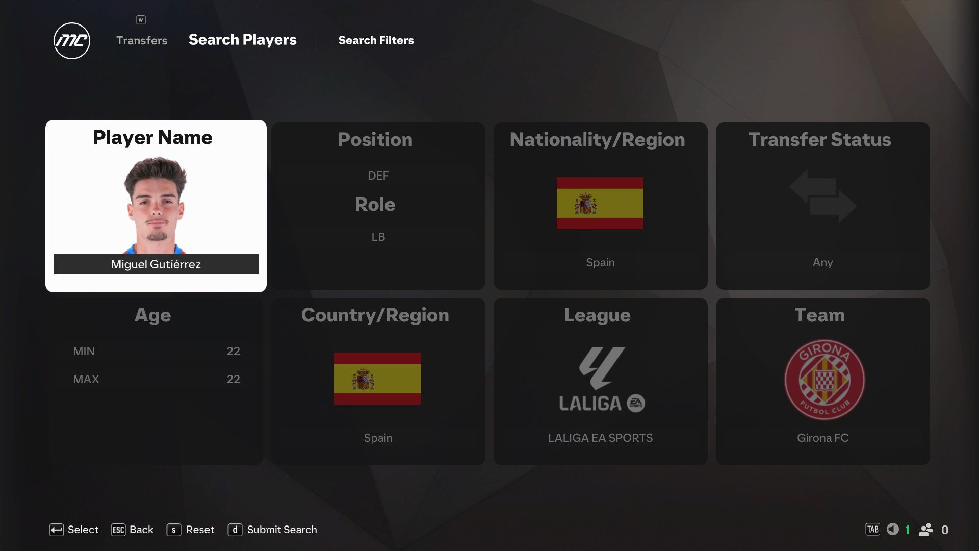 Miguel Gutierrez in EA Sports FC 25.
