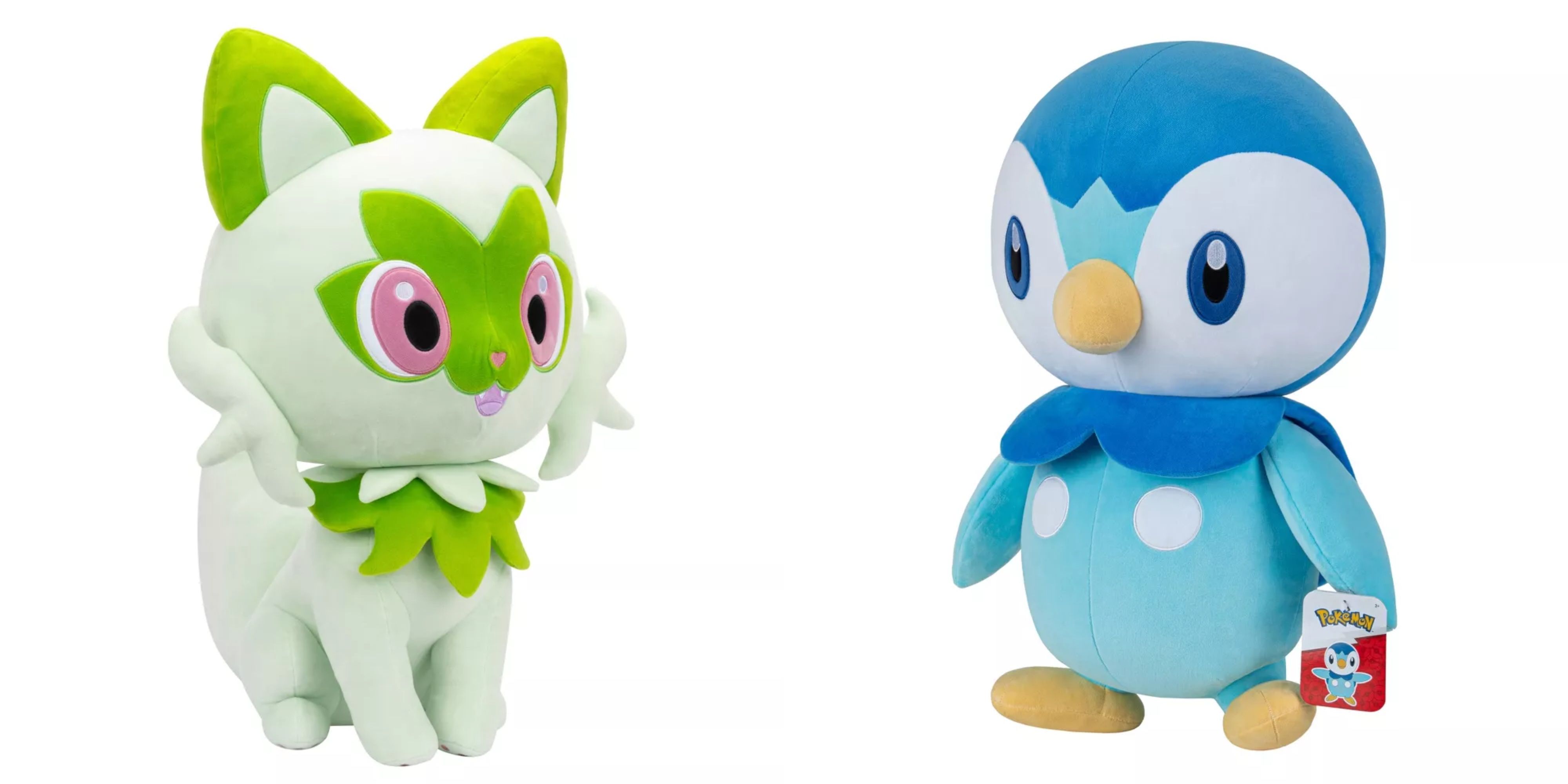 sprigatito and piplup plushes
